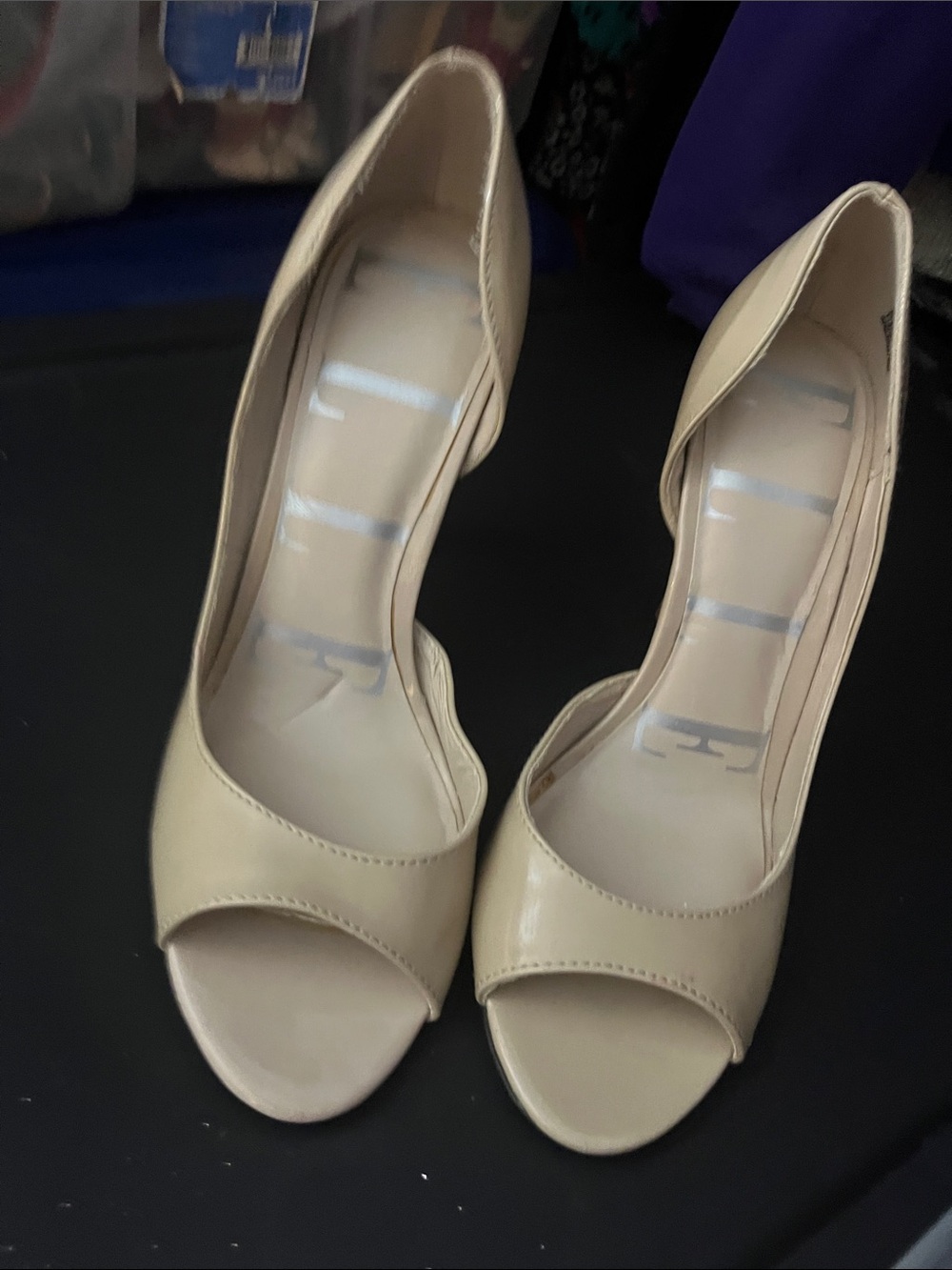 Elle Nude Beige Open-Toe Heels
